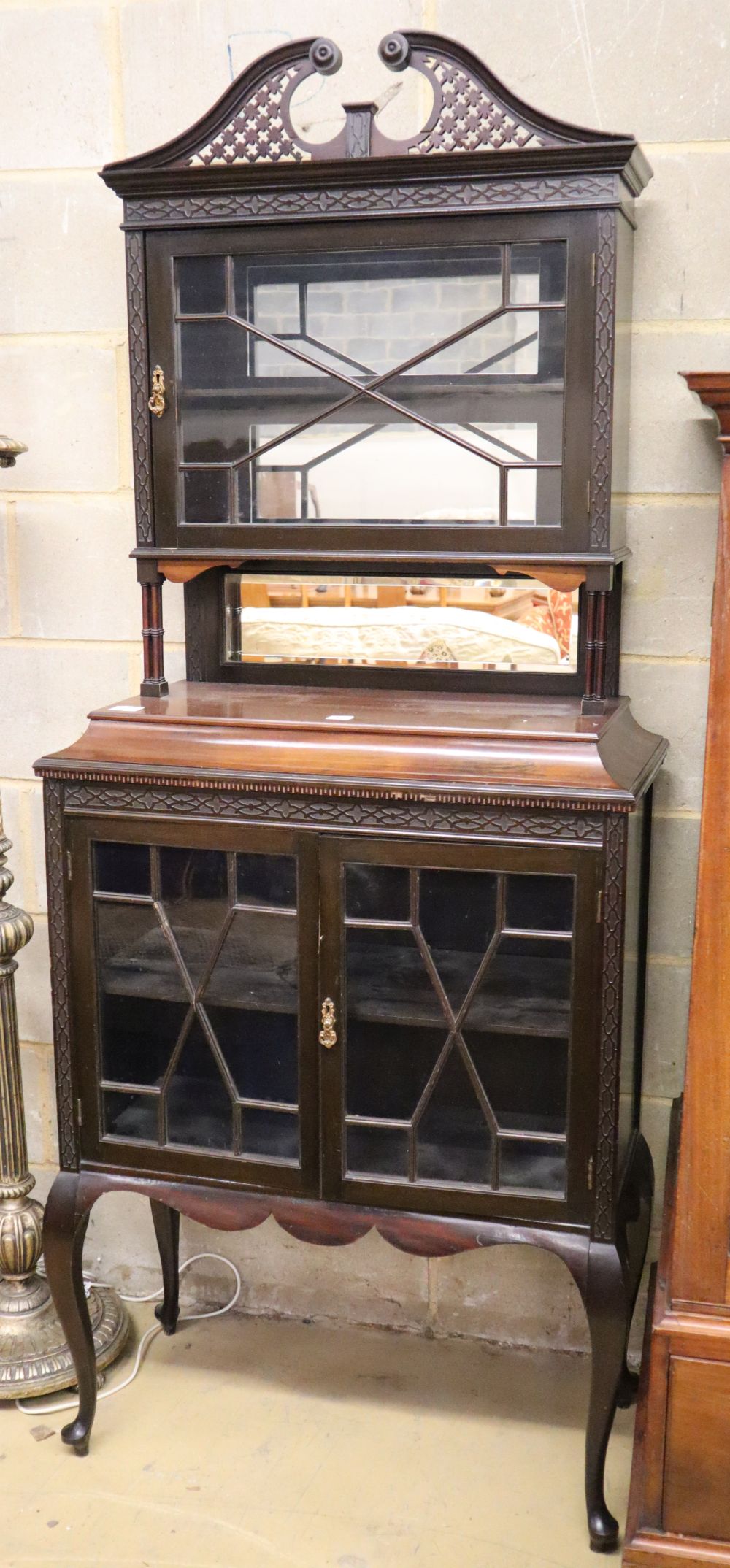 A late Victorian mahogany chiffonier, W.82cm